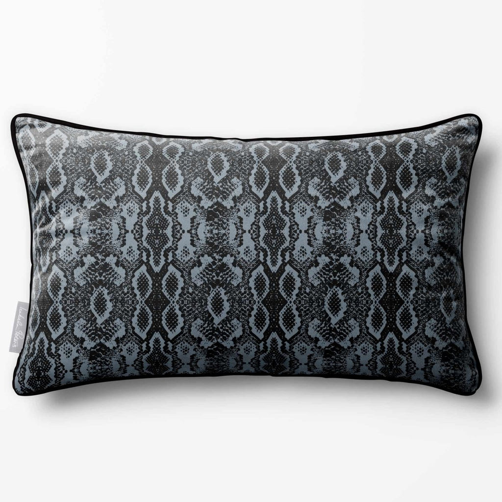Exotic Snake | Sustainable Velvet Rectangle Cushion - French Grey 50 x 30 cm Piped by Izabela Peters