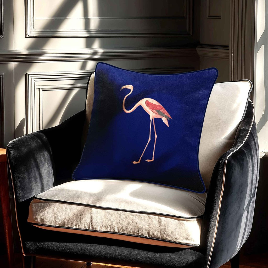 Flamingo | Sustainable Velvet Cushion - Midnight 40 x 40 cm Standard by Izabela Peters