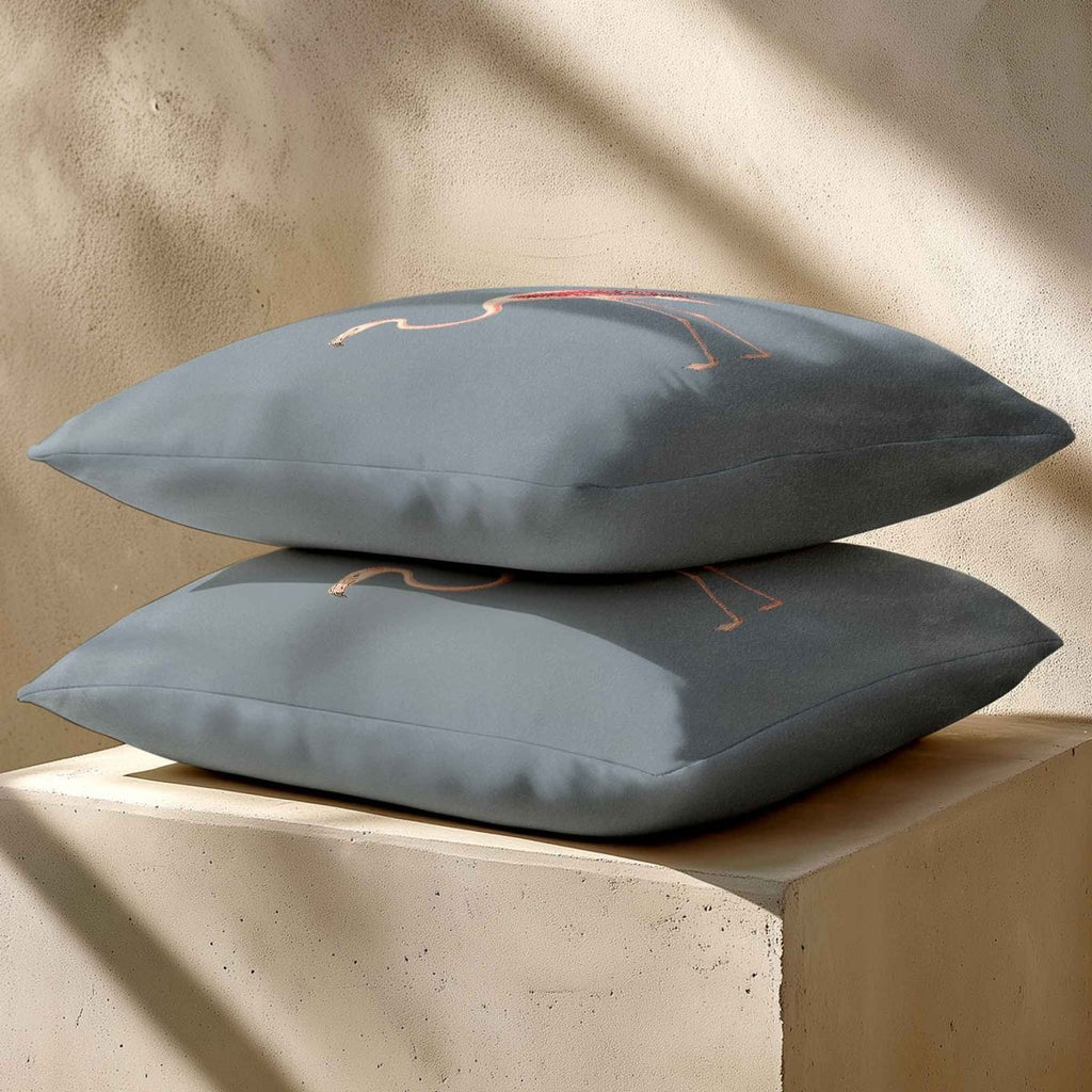 Flamingo | Sustainable Velvet Cushion - French Grey 40 x 40 cm Standard by Izabela Peters