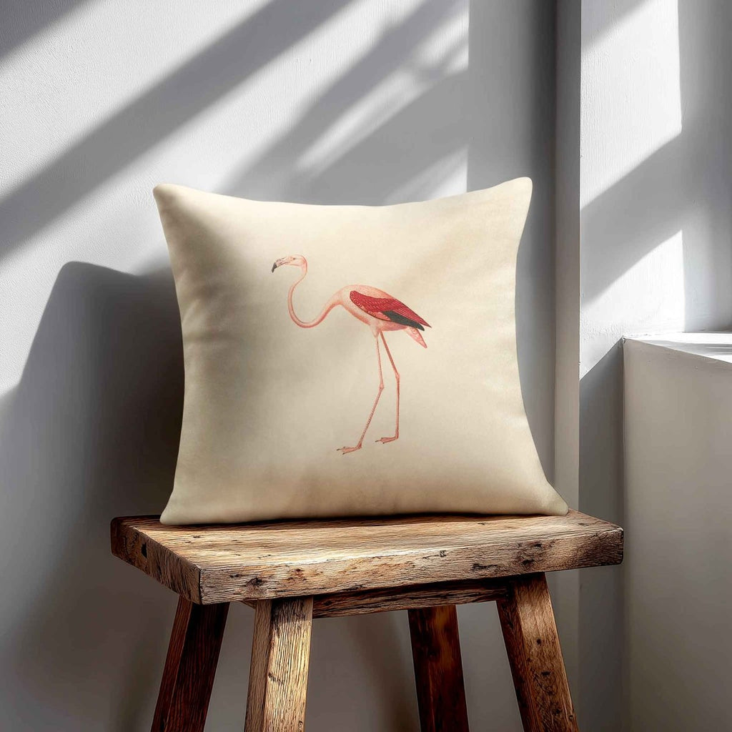 Flamingo | Sustainable Velvet Cushion - Ivory Cream 40 x 40 cm Piped by Izabela Peters