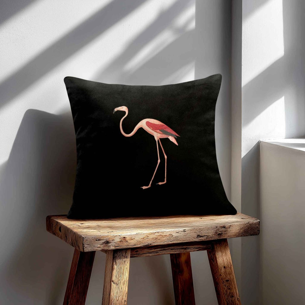 Flamingo | Sustainable Velvet Cushion - Charcoal 40 x 40 cm Piped by Izabela Peters