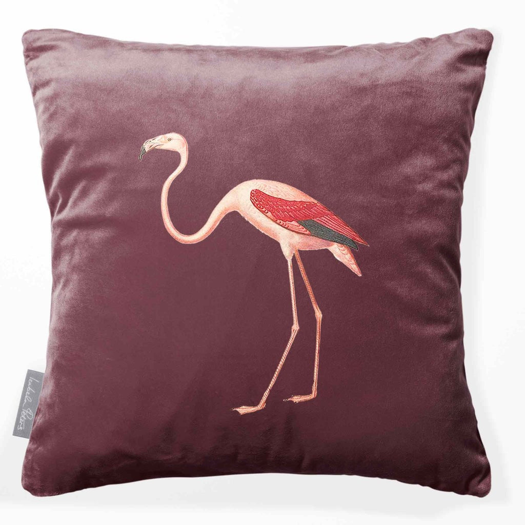 Flamingo | Sustainable Velvet Cushion - Italian Grape 40 x 40 cm Smooth by Izabela Peters