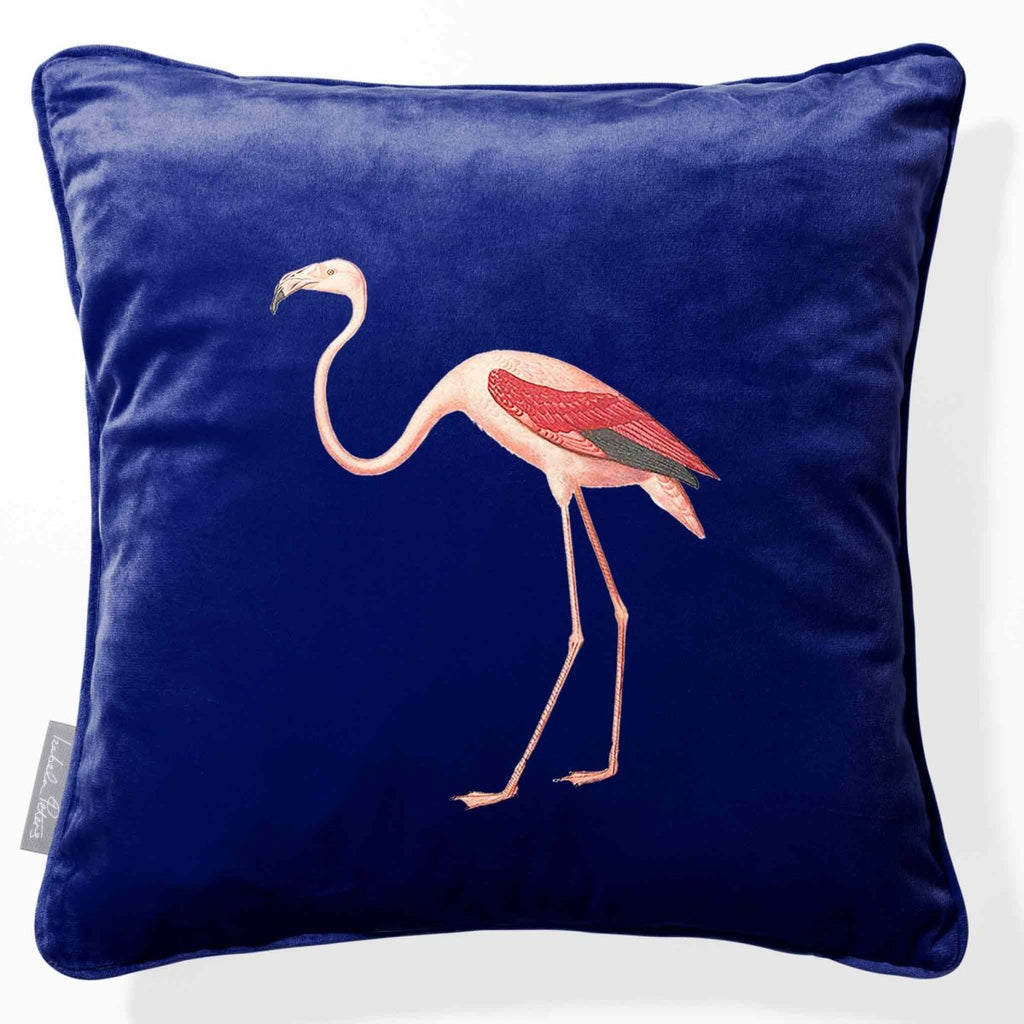 Flamingo | Sustainable Velvet Cushion - Midnight 40 x 40 cm Piped by Izabela Peters