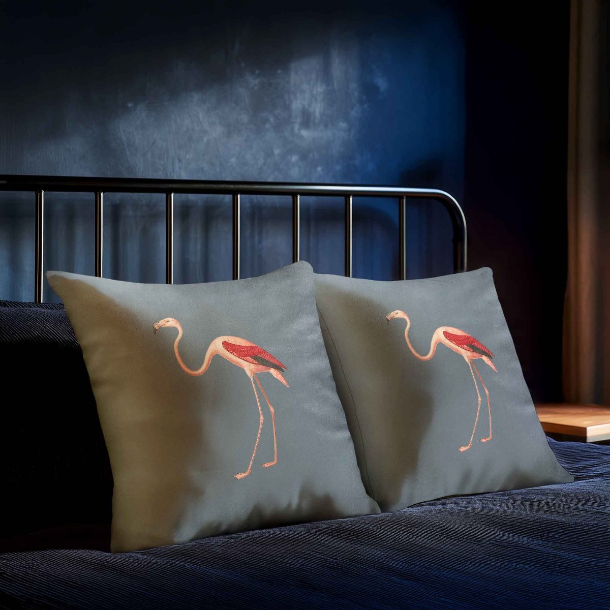 Flamingo | Sustainable Velvet Cushion - French Grey 40 x 40 cm Standard by Izabela Peters