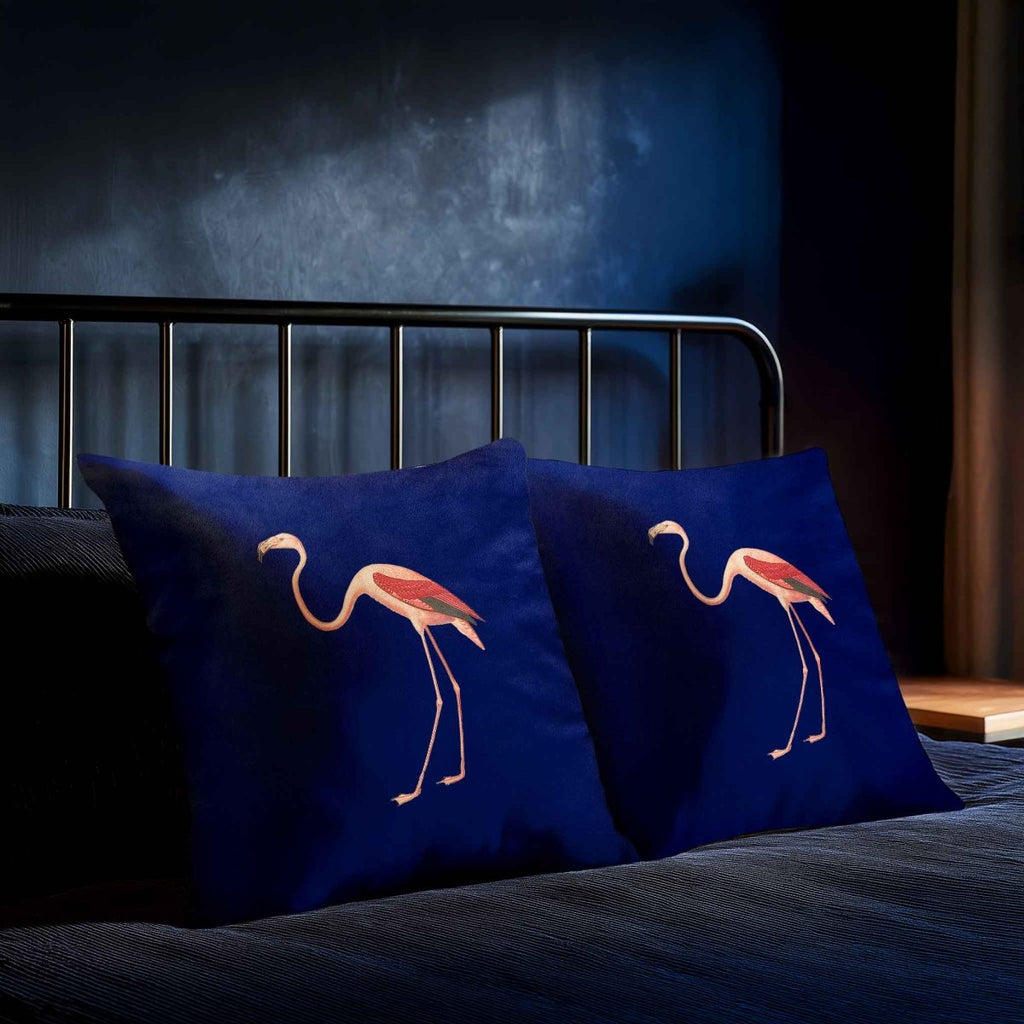 Flamingo | Sustainable Velvet Cushion - Midnight 40 x 40 cm Standard by Izabela Peters