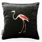 Flamingo | Sustainable Velvet Cushion - Charcoal 40 x 40 cm Smooth by Izabela Peters