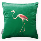 Flamingo | Sustainable Velvet Cushion - Emerald Green 40 x 40 cm Smooth by Izabela Peters