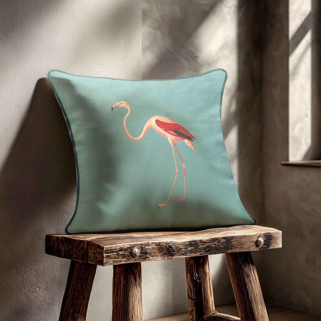 Flamingo | Sustainable Velvet Cushion - Blue Surf 40 x 40 cm Standard by Izabela Peters