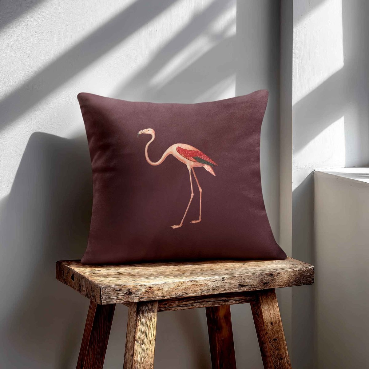 Flamingo | Sustainable Velvet Cushion - Italian Grape 40 x 40 cm Standard by Izabela Peters