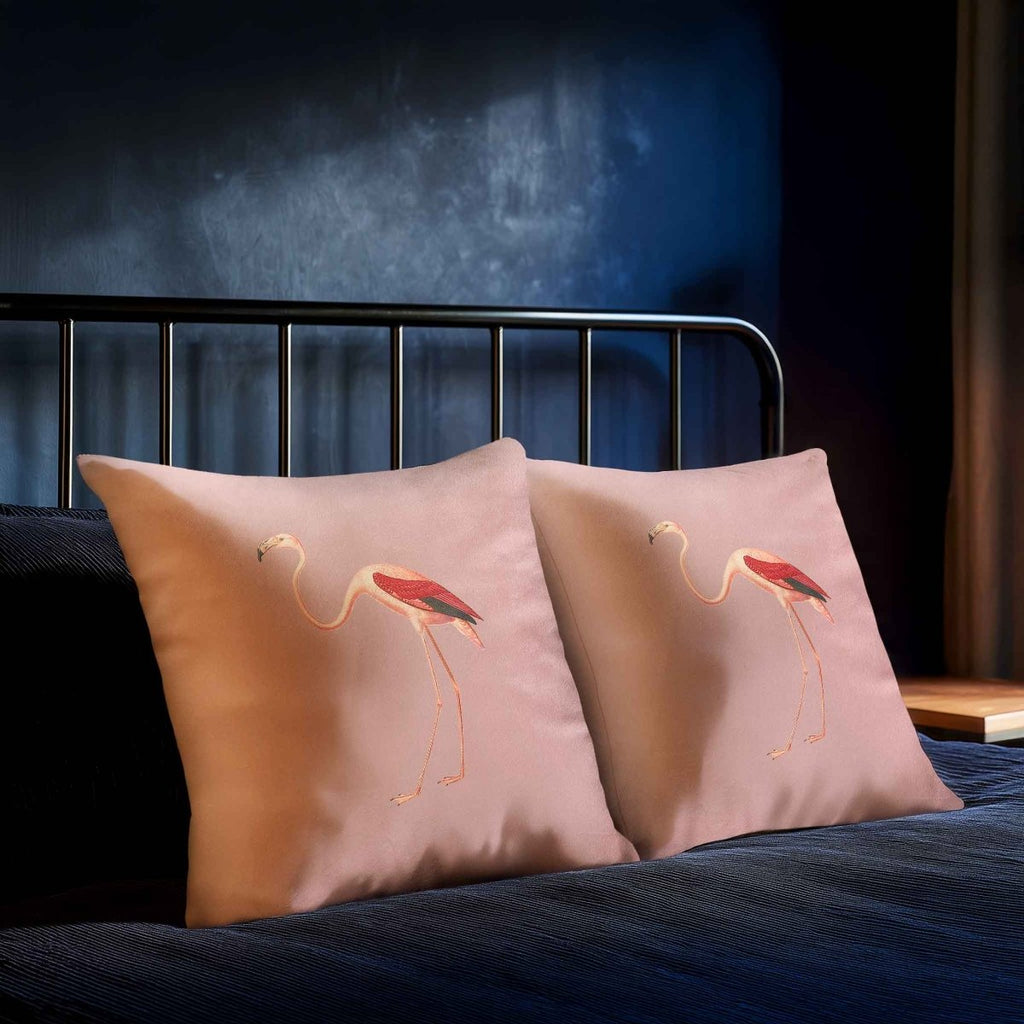 Flamingo | Sustainable Velvet Cushion - Rosewater 40 x 40 cm Piped by Izabela Peters