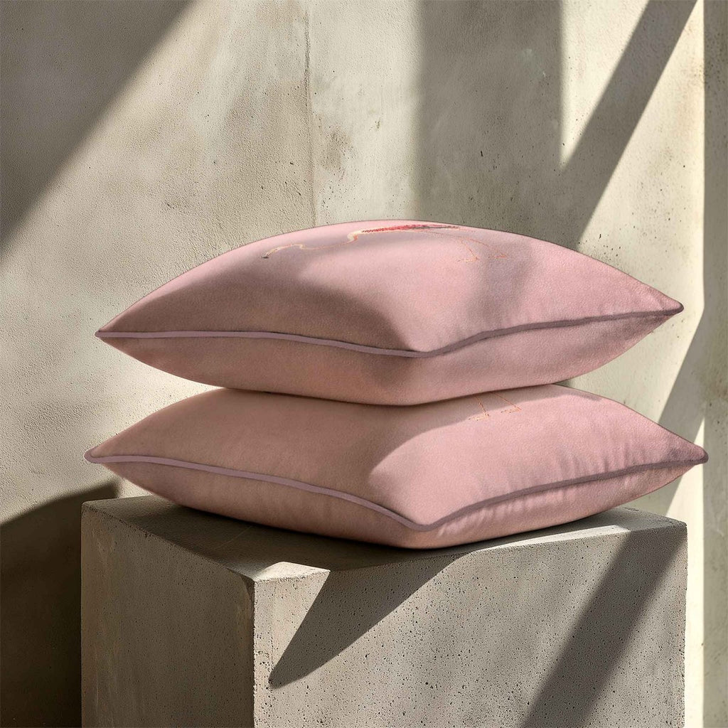 Flamingo | Sustainable Velvet Cushion - Rosewater 40 x 40 cm Standard by Izabela Peters