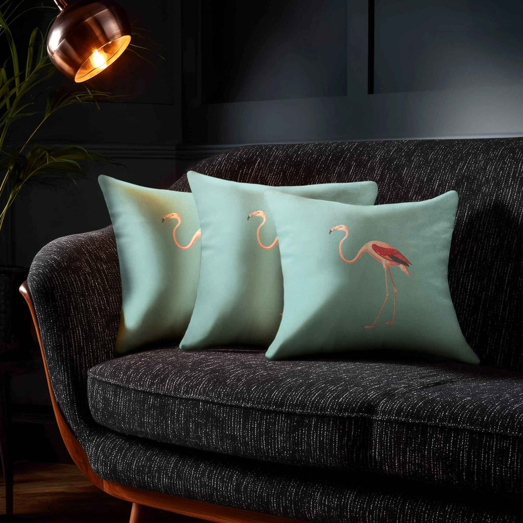 Flamingo | Sustainable Velvet Cushion - Blue Surf 40 x 40 cm Standard by Izabela Peters