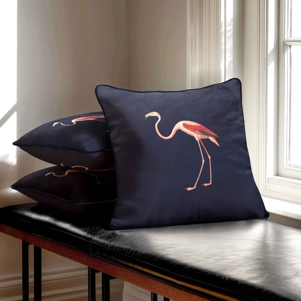 Flamingo | Sustainable Velvet Cushion - Graphite 40 x 40 cm Standard by Izabela Peters