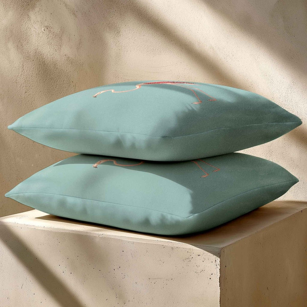 Flamingo | Sustainable Velvet Cushion - Blue Surf 40 x 40 cm Standard by Izabela Peters