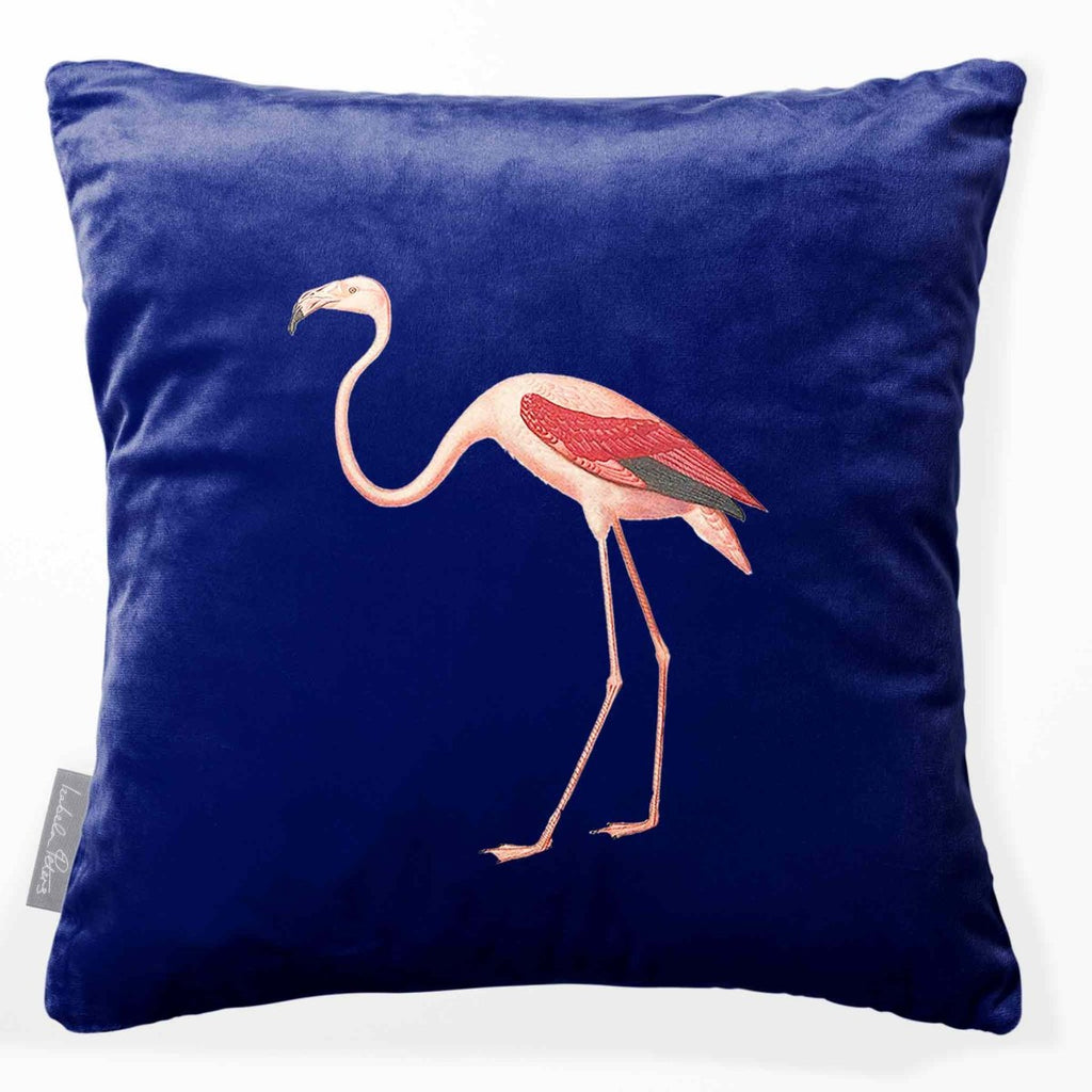 Flamingo | Sustainable Velvet Cushion - Midnight 40 x 40 cm Smooth by Izabela Peters