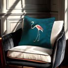 Flamingo | Sustainable Velvet Cushion - Teal 40 x 40 cm Standard by Izabela Peters