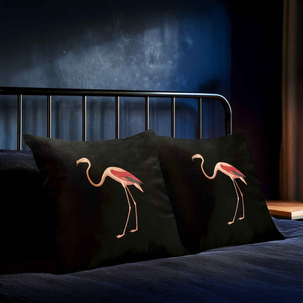 Flamingo | Sustainable Velvet Cushion - Charcoal 40 x 40 cm Piped by Izabela Peters
