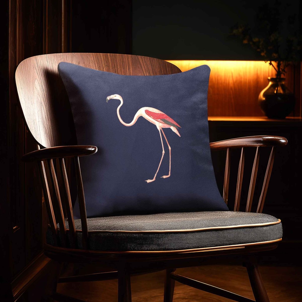 Flamingo | Sustainable Velvet Cushion - Graphite 40 x 40 cm Standard by Izabela Peters