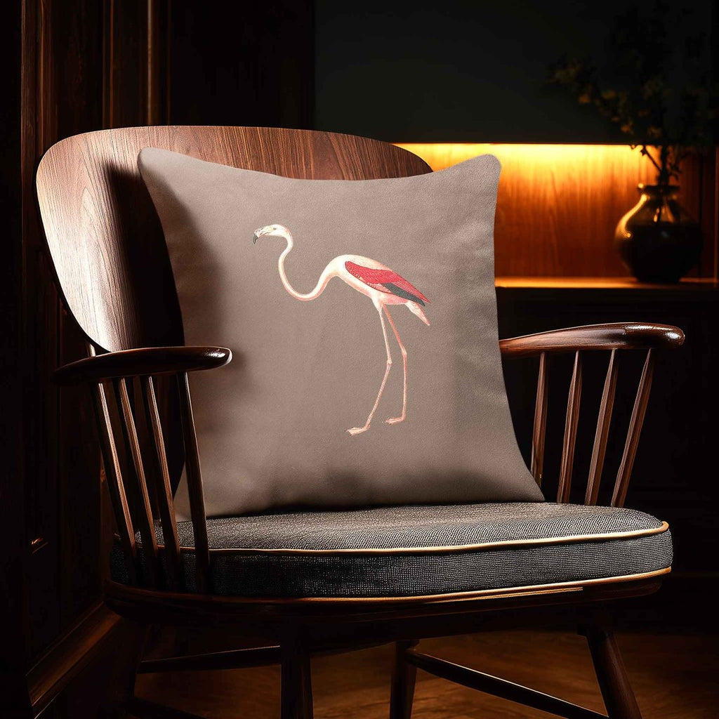 Flamingo | Sustainable Velvet Cushion - Dovedale Stone 40 x 40 cm Standard by Izabela Peters