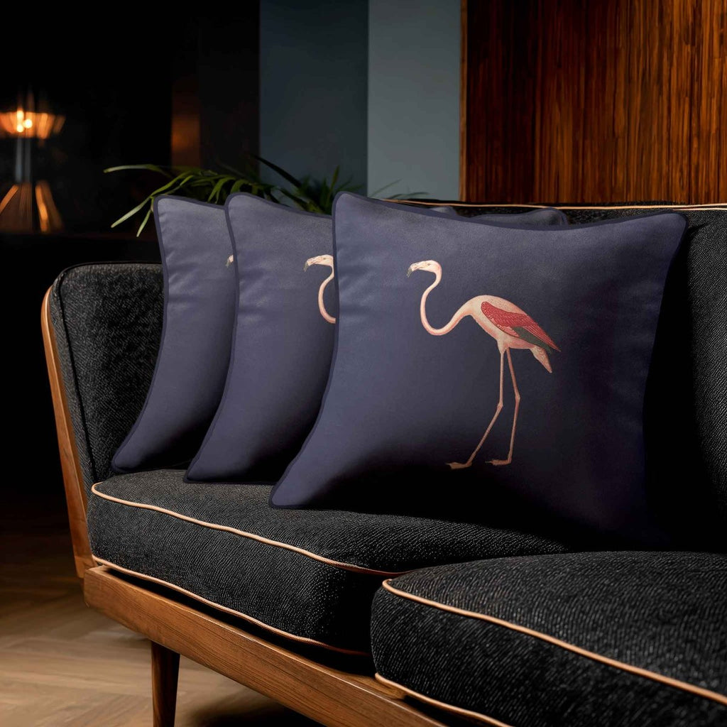 Flamingo | Sustainable Velvet Cushion - Graphite 40 x 40 cm Standard by Izabela Peters