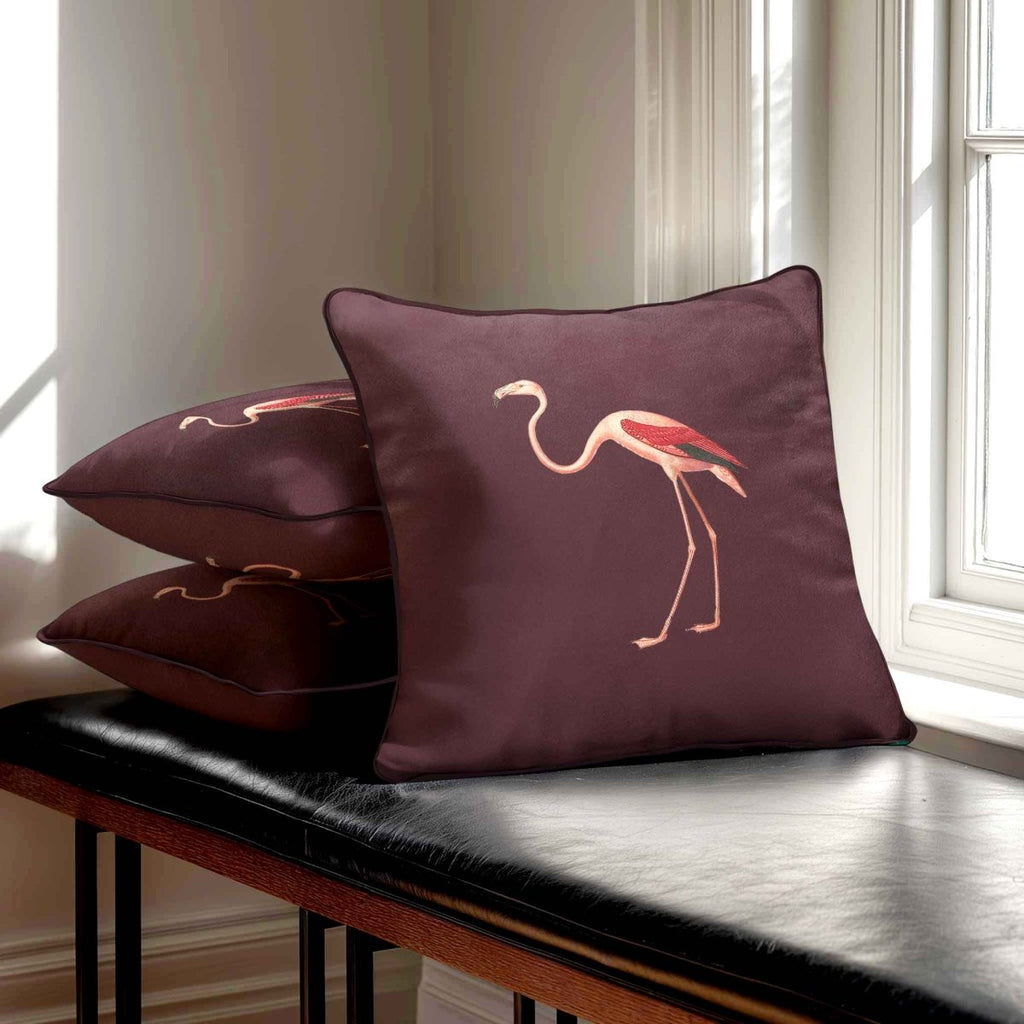 Flamingo | Sustainable Velvet Cushion - Italian Grape 40 x 40 cm Standard by Izabela Peters