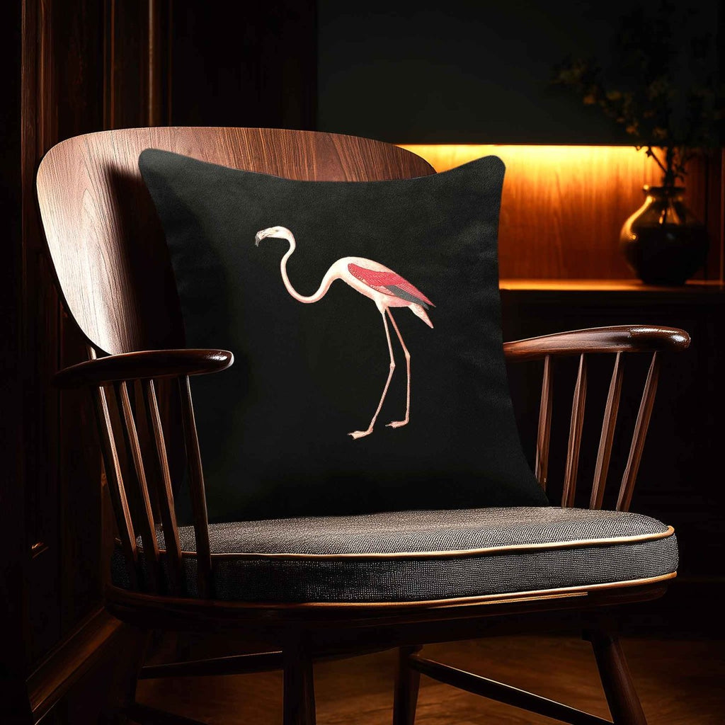 Flamingo | Sustainable Velvet Cushion - Charcoal 40 x 40 cm Piped by Izabela Peters