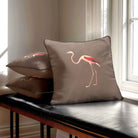 Flamingo | Sustainable Velvet Cushion - Dovedale Stone 40 x 40 cm Standard by Izabela Peters