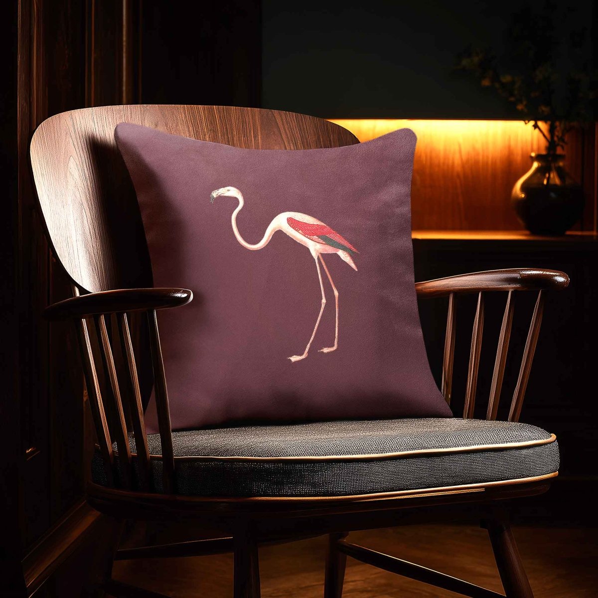 Flamingo | Sustainable Velvet Cushion - Italian Grape 40 x 40 cm Standard by Izabela Peters