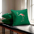 Flamingo | Sustainable Velvet Cushion - Emerald Green 40 x 40 cm Standard by Izabela Peters