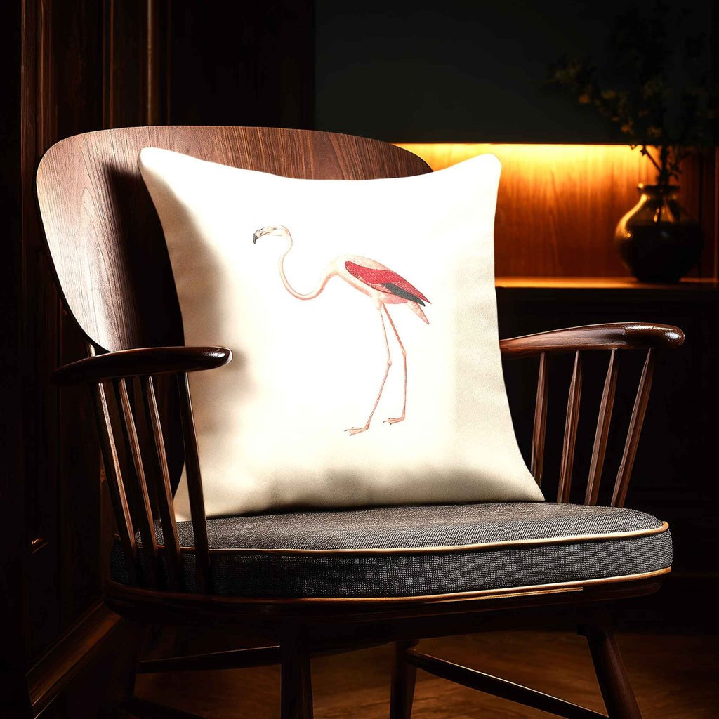 Flamingo | Sustainable Velvet Cushion - Ivory Cream 40 x 40 cm Piped by Izabela Peters