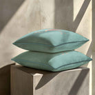 Flamingo | Sustainable Velvet Cushion - Blue Surf 40 x 40 cm Standard by Izabela Peters