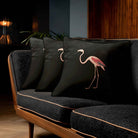 Flamingo | Sustainable Velvet Cushion - Charcoal 40 x 40 cm Piped by Izabela Peters