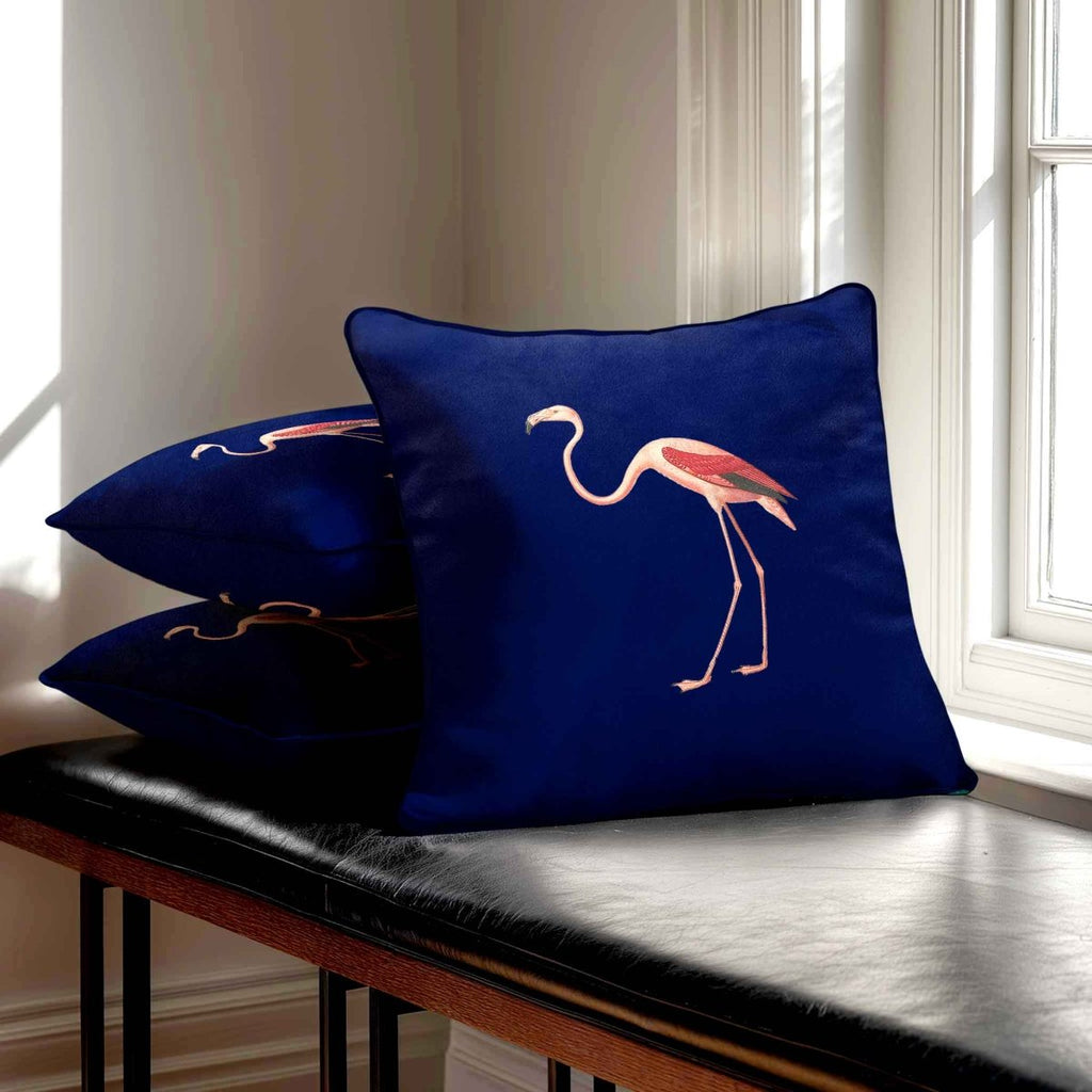 Flamingo | Sustainable Velvet Cushion - Midnight 40 x 40 cm Standard by Izabela Peters