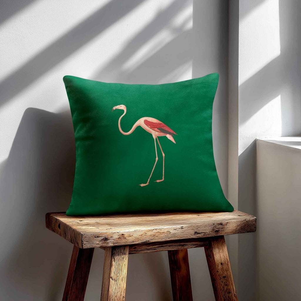 Flamingo | Sustainable Velvet Cushion - Emerald Green 40 x 40 cm Standard by Izabela Peters