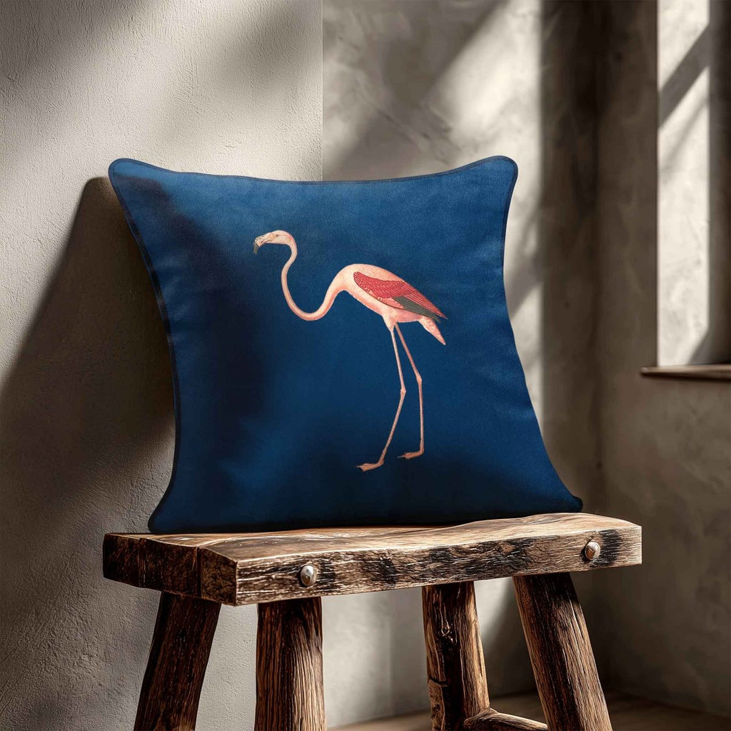 Flamingo | Sustainable Velvet Cushion - Estate Blue 40 x 40 cm Standard by Izabela Peters