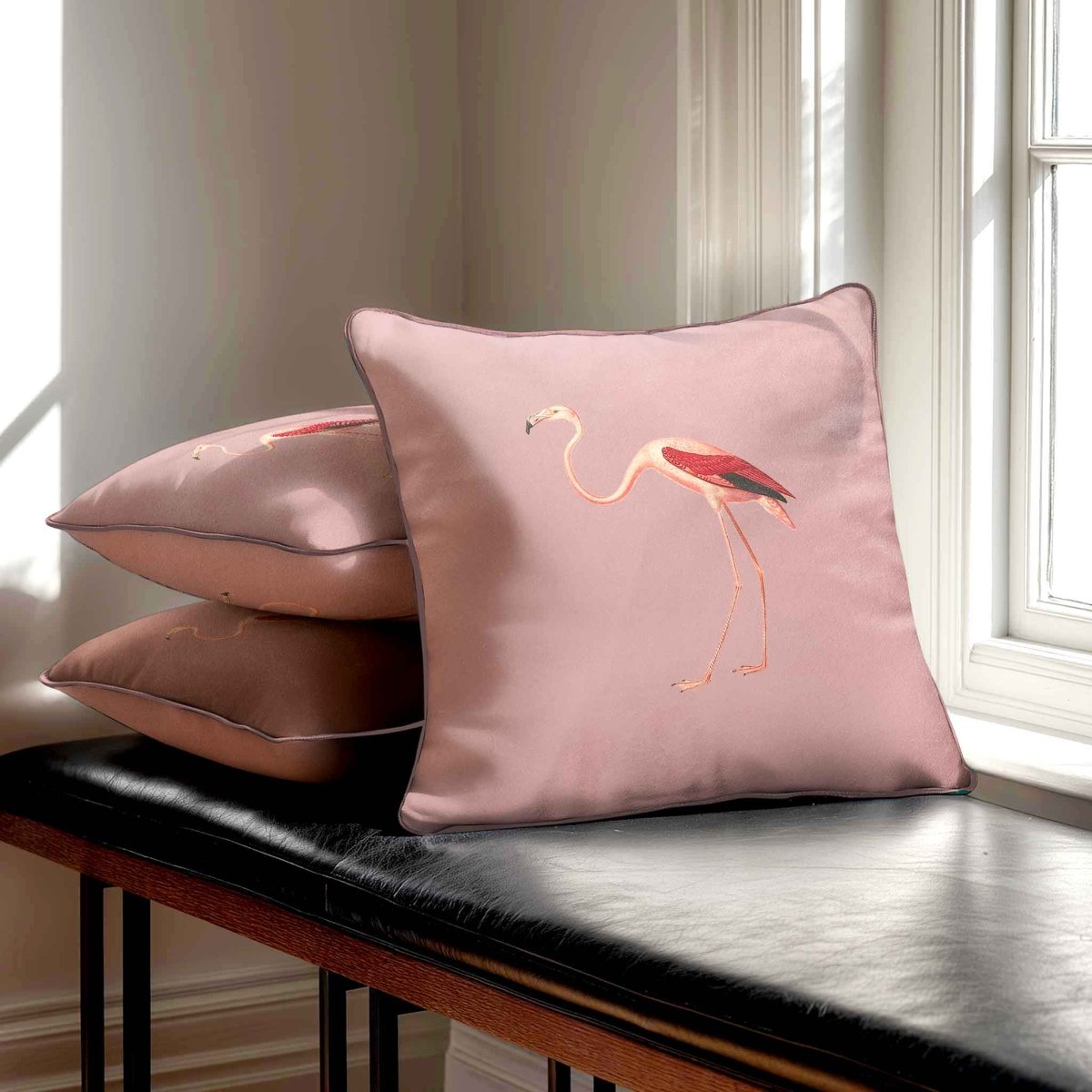 Flamingo | Sustainable Velvet Cushion - Rosewater 40 x 40 cm Standard by Izabela Peters