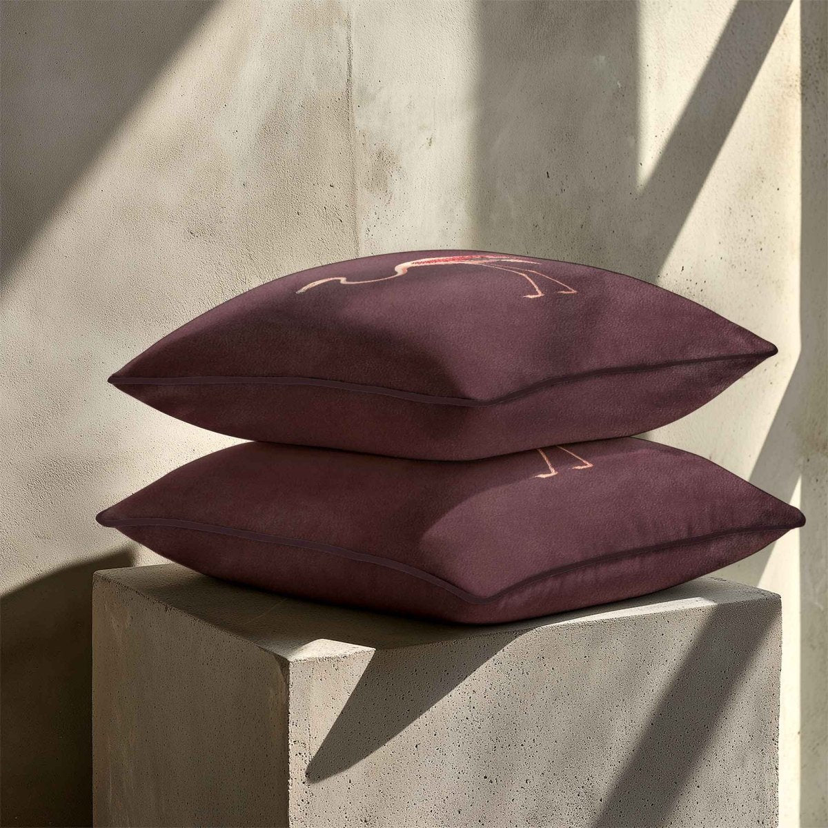 Flamingo | Sustainable Velvet Cushion - Italian Grape 40 x 40 cm Standard by Izabela Peters