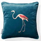 Flamingo | Sustainable Velvet Cushion - Teal 40 x 40 cm Piped by Izabela Peters