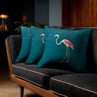 Flamingo | Sustainable Velvet Cushion - Teal 40 x 40 cm Standard by Izabela Peters