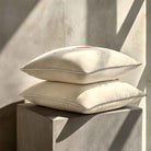 Flamingo | Sustainable Velvet Cushion - Ivory Cream 40 x 40 cm Piped by Izabela Peters