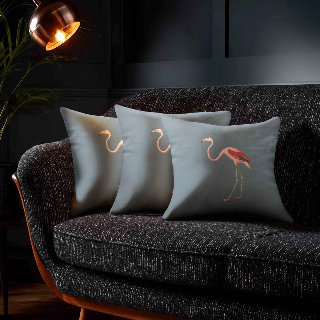 Flamingo | Sustainable Velvet Cushion - French Grey 40 x 40 cm Standard by Izabela Peters