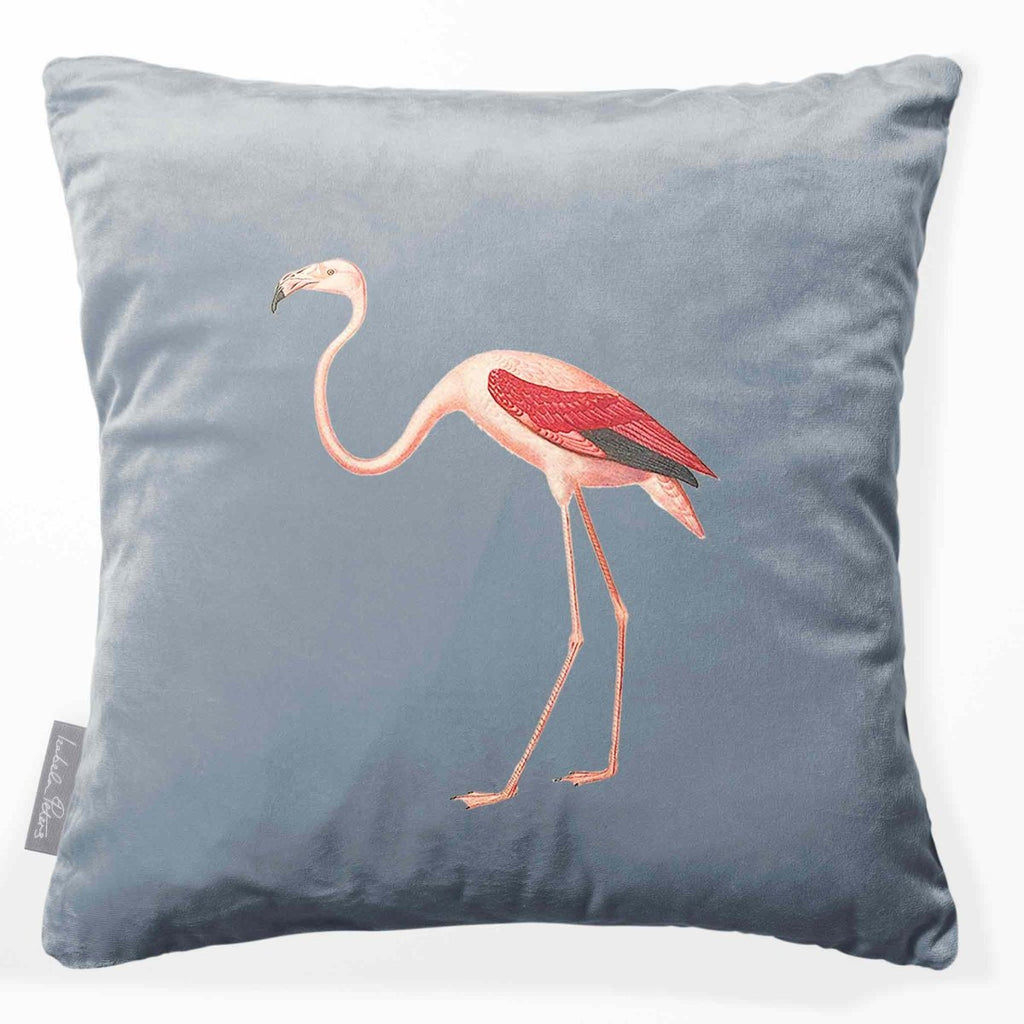 Flamingo | Sustainable Velvet Cushion - French Grey 40 x 40 cm Smooth by Izabela Peters