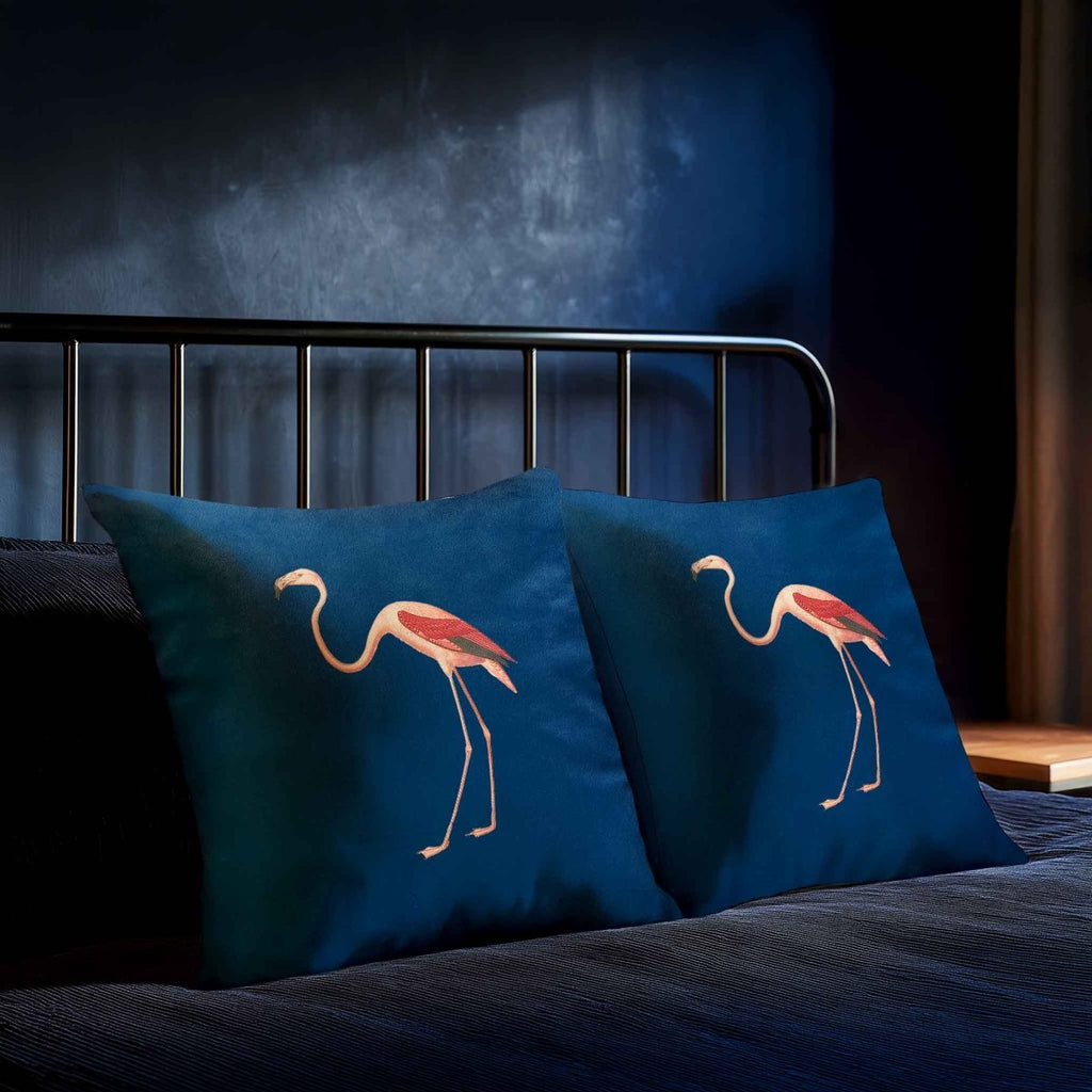 Flamingo | Sustainable Velvet Cushion - Estate Blue 40 x 40 cm Standard by Izabela Peters