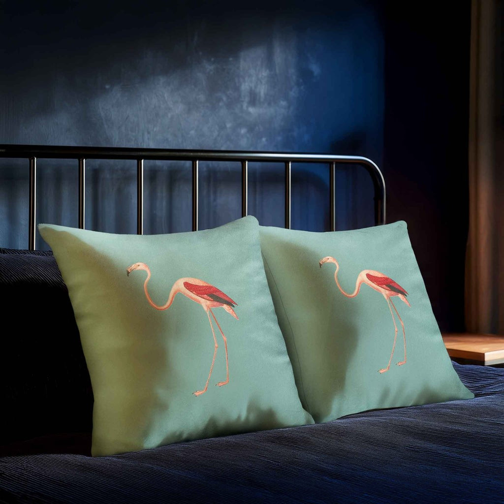 Flamingo | Sustainable Velvet Cushion - Blue Surf 40 x 40 cm Standard by Izabela Peters