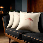 Flamingo | Sustainable Velvet Cushion - Ivory Cream 40 x 40 cm Piped by Izabela Peters