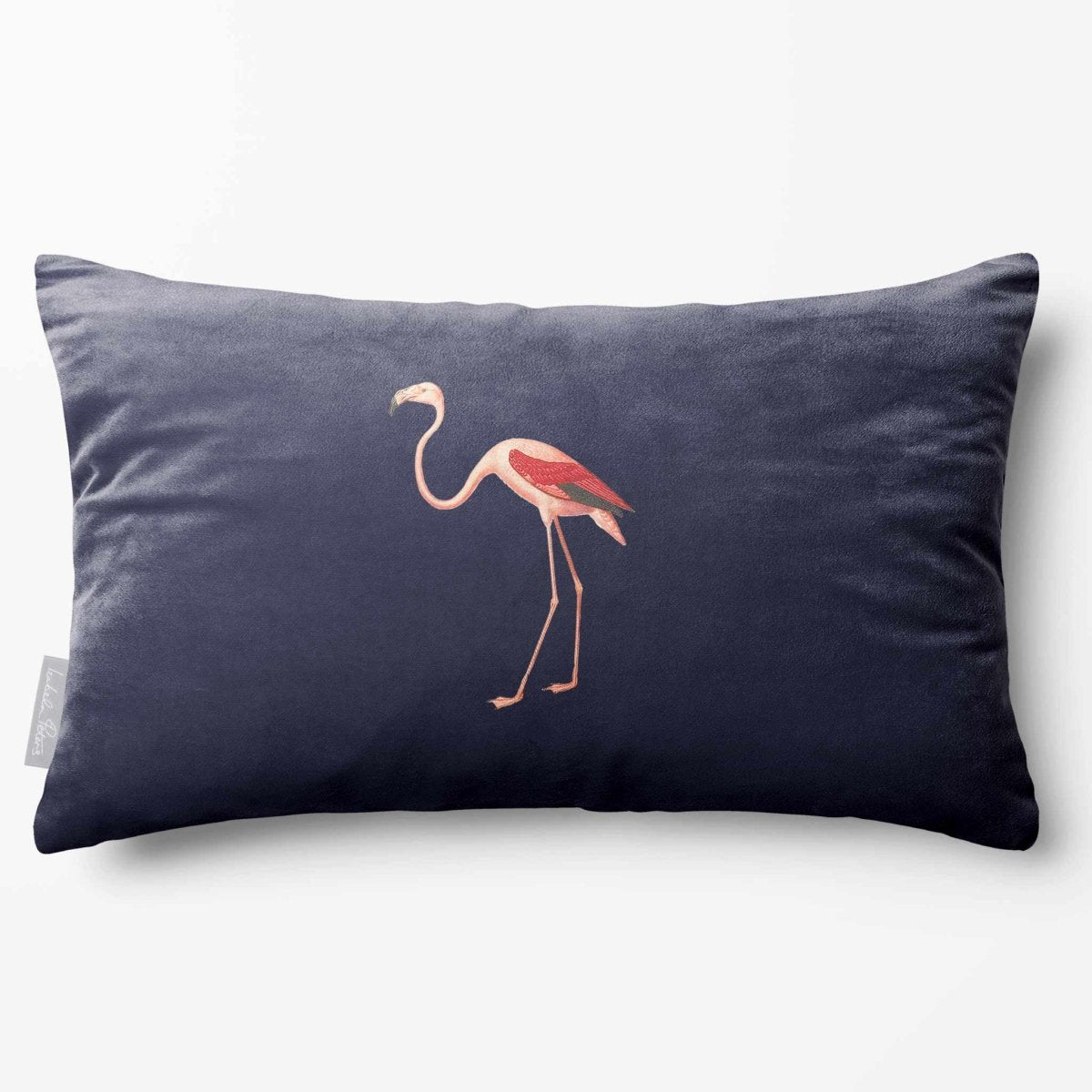 Flamingo | Sustainable Velvet Rectangle Cushion - Graphite 50 x 30 cm Standard by Izabela Peters