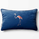 Flamingo | Sustainable Velvet Rectangle Cushion - Estate Blue 50 x 30 cm Piped by Izabela Peters