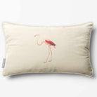 Flamingo | Sustainable Velvet Rectangle Cushion - Ivory Cream 50 x 30 cm Piped by Izabela Peters