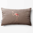 Flamingo | Sustainable Velvet Rectangle Cushion - Dovedale Stone 50 x 30 cm Standard by Izabela Peters