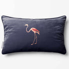 Flamingo | Sustainable Velvet Rectangle Cushion - Graphite 50 x 30 cm Piped by Izabela Peters